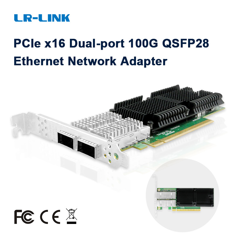 100Gbe Qsfp28 Network Card - Сетевая карта LR-LINK 1014PF 100G, двухпортовая